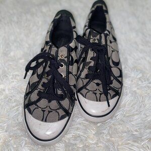 Coach Barrett Sneaker, Size 6.5, Black/White